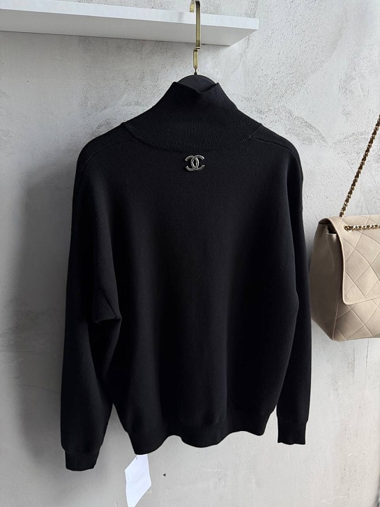 Женский свитшот Chanel чёрного цвета premium