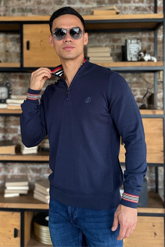 Мужской джемпер Burberry quarter-zip - Navy