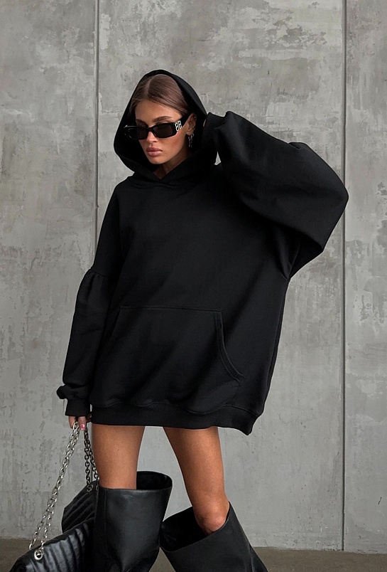 Женское худи Balenciaga чёрного цвета