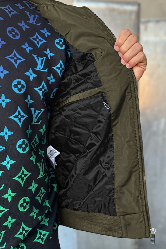 Мужская зелёная ветровка Hugo Boss logo-patch