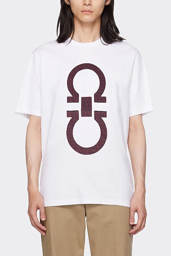 Белая футболка Salvatore Ferragamo Gancio-print   