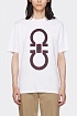 Белая футболка Salvatore Ferragamo Gancio-print