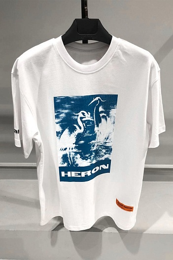 Белая оверсайз футболка Heron Preston - Blue Herons   
