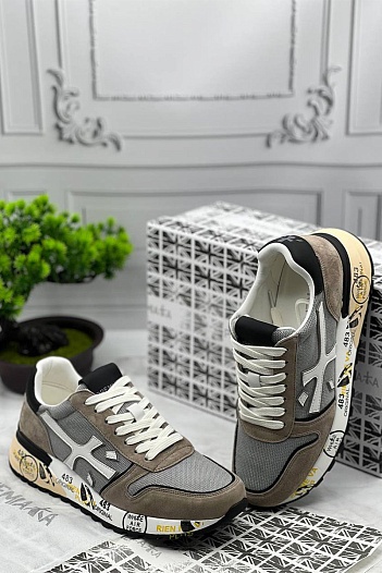 Комбинированные кроссовки Premiata Mick - Beige / Grey   