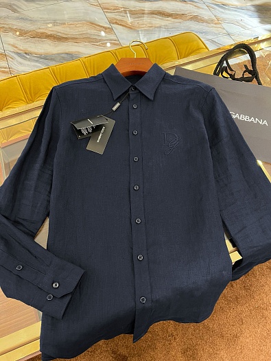 Льняная рубашка Dolce & Gabbana Premium - Navy   