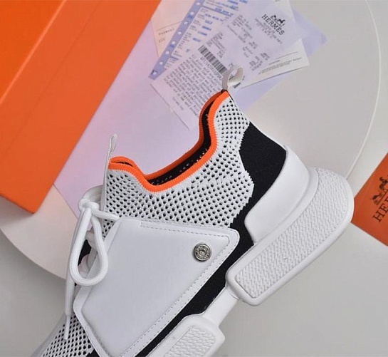 Мужские текстильные кроссовки Hermes Expert - White