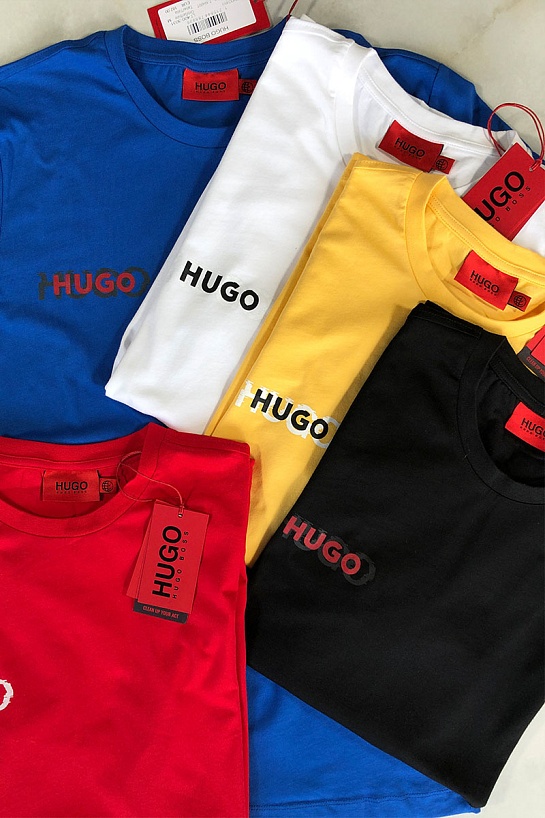 Мужская белая футболка Hugo Boss logo print