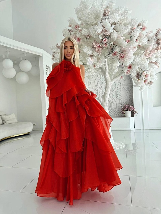 Женское воздушное платье красного цвета Zimmermann