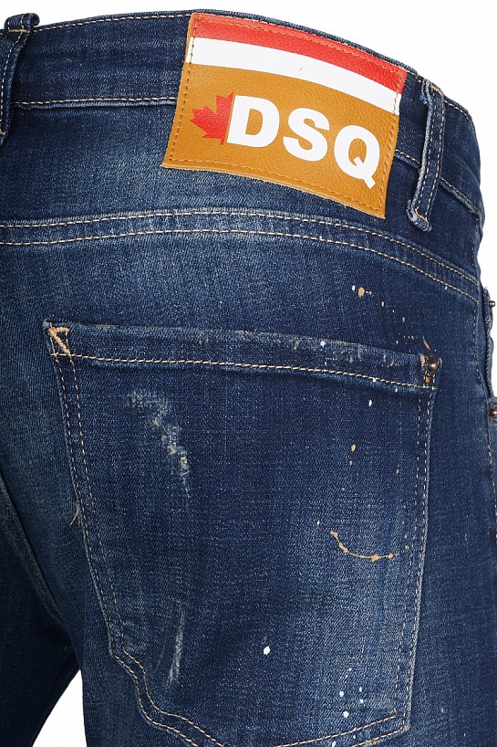 Мужские джинсы Dsquared2 "Paint Splatter" - Blue