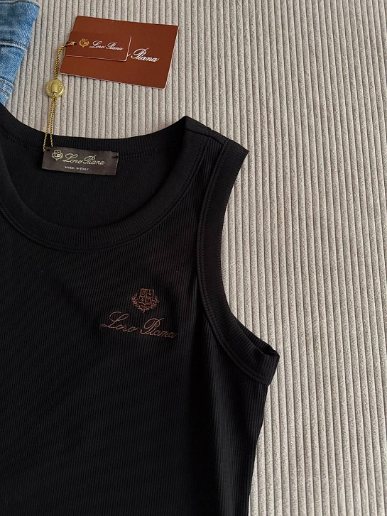 Женская чёрная майка Loro Piana premium