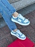 Женские кожаные кроссовки Valentino Freedots - White / Blue