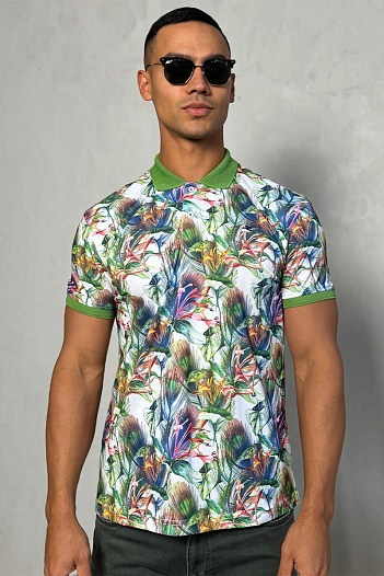 Мужское поло Etro "Floral" - Green   