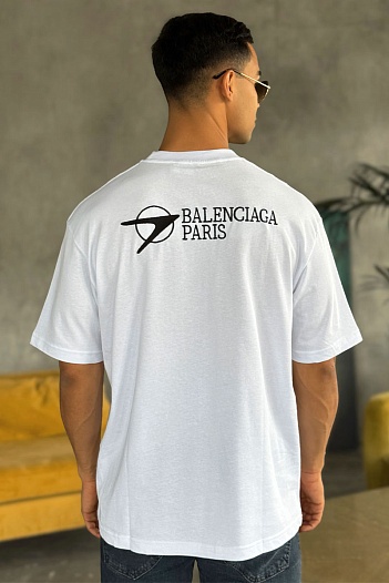 Оверсайз футболка Balenciaga Paris - White   