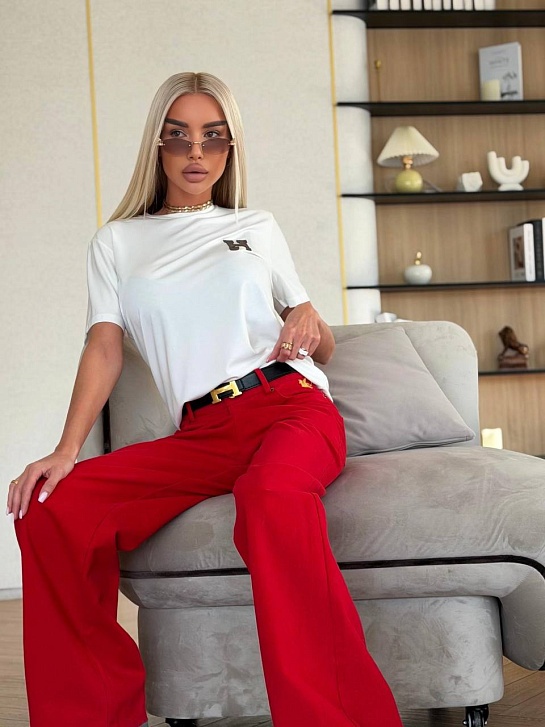 Женская белая футболка Hermes premium