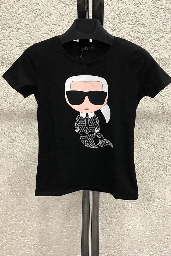 Женская чёрная футболка Karl Lagerfeld "Pisces"