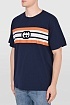 Футболка тёмно-синего цвета Gucci Interlocking G stripe