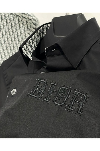 Классическая мужская рубашка Dior чёрного цвета   