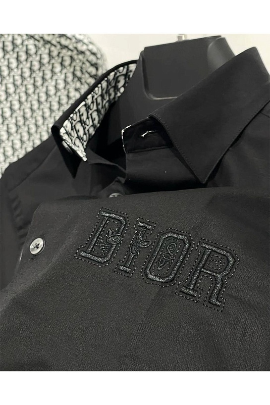 Классическая мужская рубашка Dior чёрного цвета