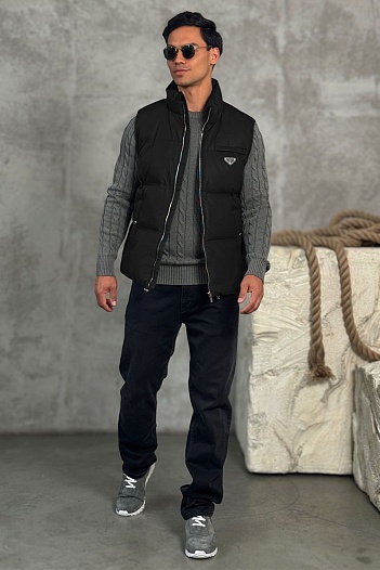 Мужской жилет Prada logo-plaque - Black   