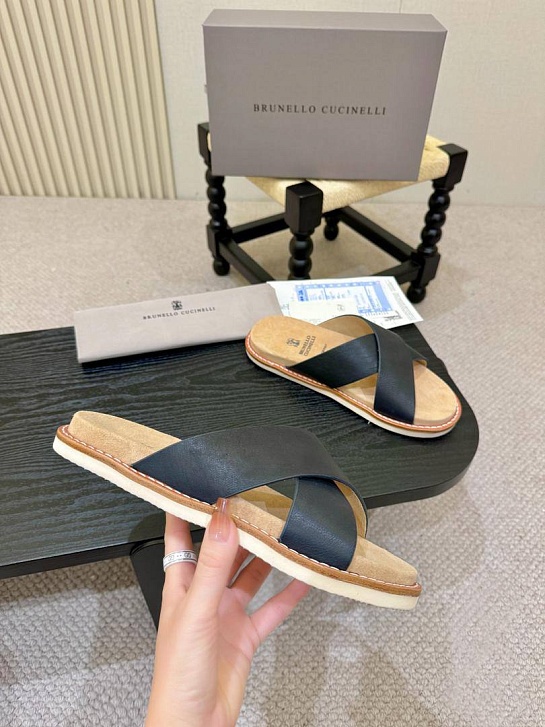 Кожаные шлёпанцы Brunello Cucinelli Crossover