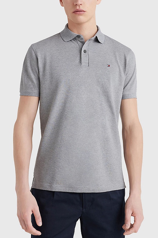 Мужское серое поло Tommy Hilfiger