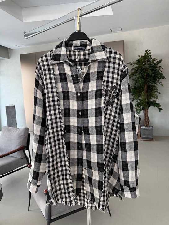 Женская рубашка в клетку Chrome Hearts premium