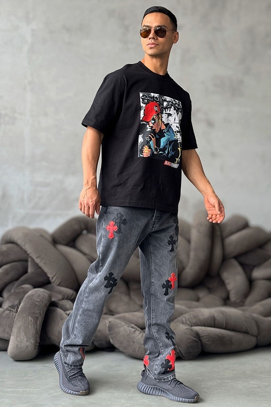 Чёрная оверсайз футболка Balenciaga
