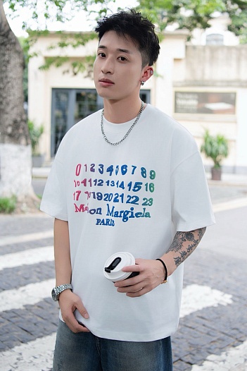 Белая оверсайз футболка Maison Margiela Premium   