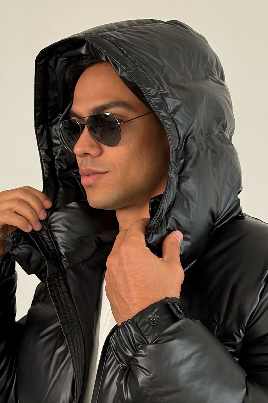 Мужской пуховик Prada logo-plaque - Black