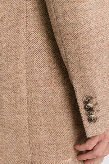 Кашемировое пальто Loro Piana logo-embroidered - Brown   