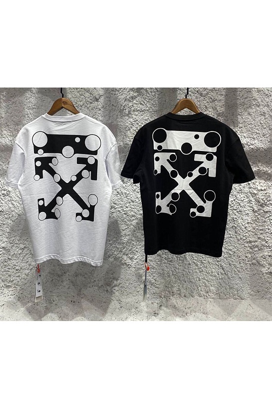 Белая оверсайз футболка Off-White Bubble Arrows