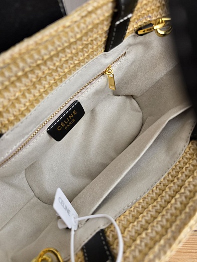 Плетёная сумка с кожаной отделкой Celine 30x18 см   