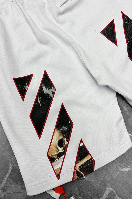 Мужские белые шорты Off-White Caravaggio Print