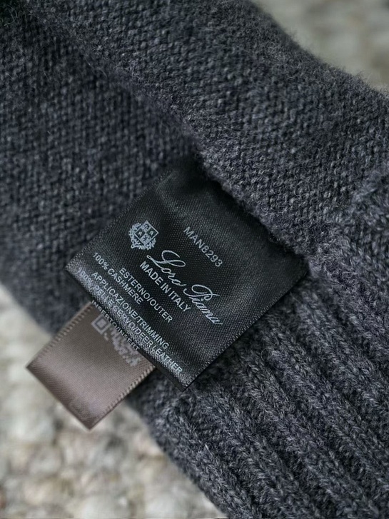 Кашемировые перчатки Loro Piana premium - Dark Flower Grey