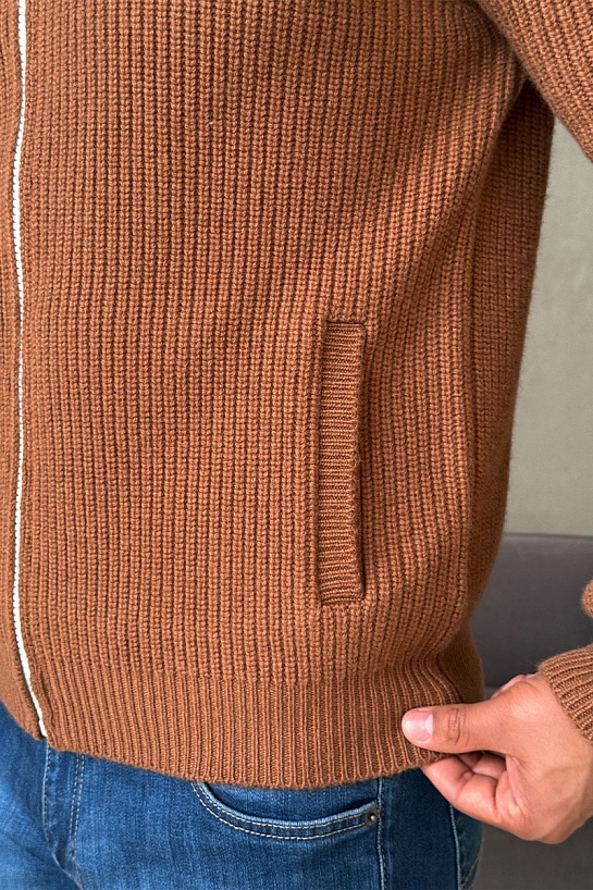Свитер на молнии Zegna Premium - Brown