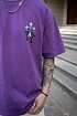Фиолетовая оверсайз футболка Chrome Hearts Premium