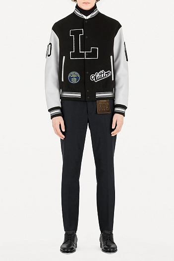 Мужской чёрный бомбер Louis Vuitton Baseball multi-patch   