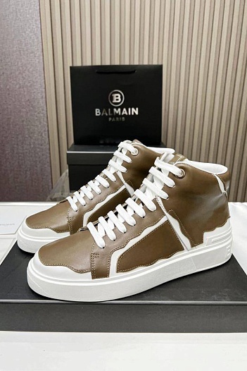 Кожаные кроссовки Balmain Paris High-Top   
