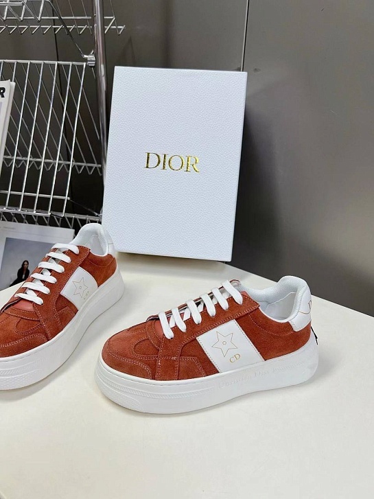 Женские комбинированные кроссовки  Dior Stars - Brown