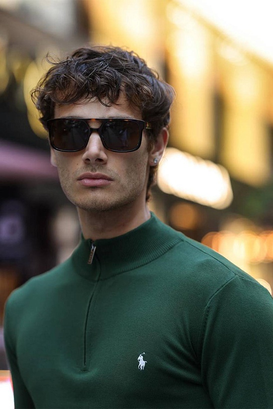 Мужская кофта Polo Ralph Lauren half-zip - Green