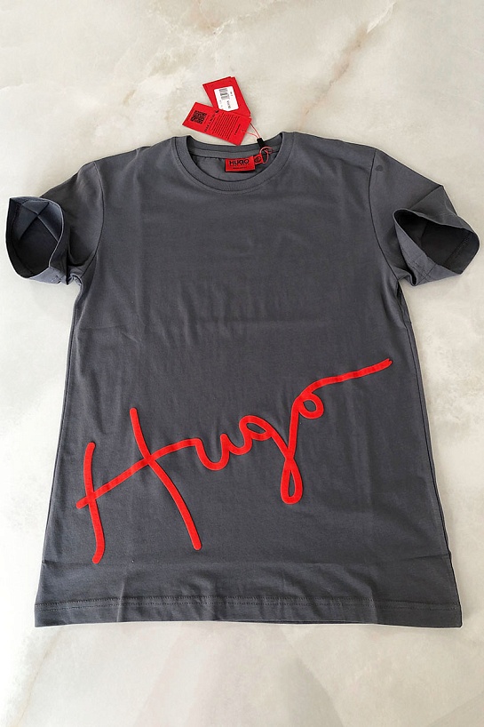 Мужская серая футболка Hugo Boss