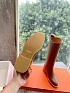 Женские кожаные сапоги Hermes Premium - Brown