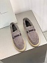 Женские замшевые лоферы с мехом Brunello Cucinelli Premium - Grey