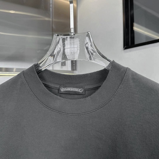 Тёмно-серая оверсайз футболка Chrome Hearts Premium