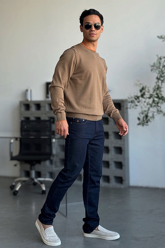 Мужской джемпер Hermes H embroidered - Brown