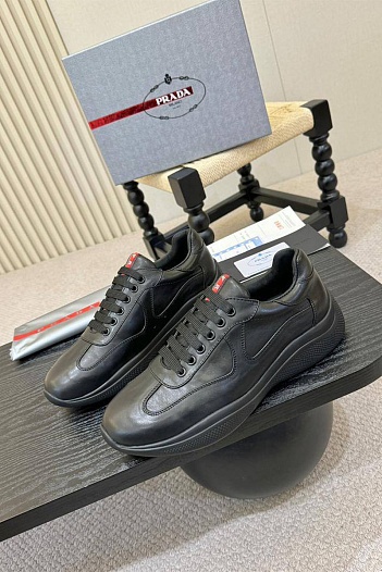 Кожаные кроссовки Prada America's Cup - Black   