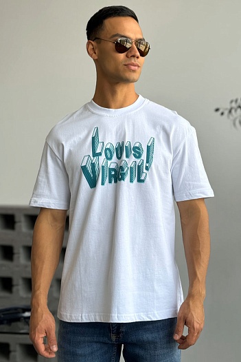Белая оверсайз футболка Louis Vuitton Virgil Abloh   