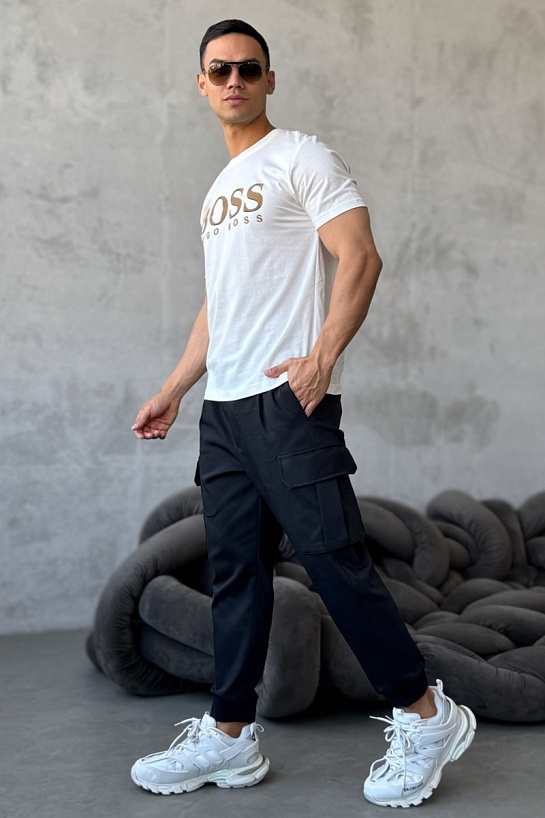 Мужская белая футболка Hugo Boss