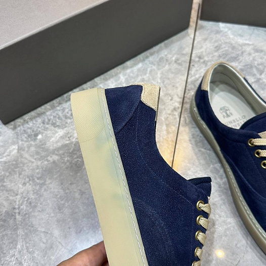Замшевые кеды Brunello Cucinelli Sail low-top - Blue   