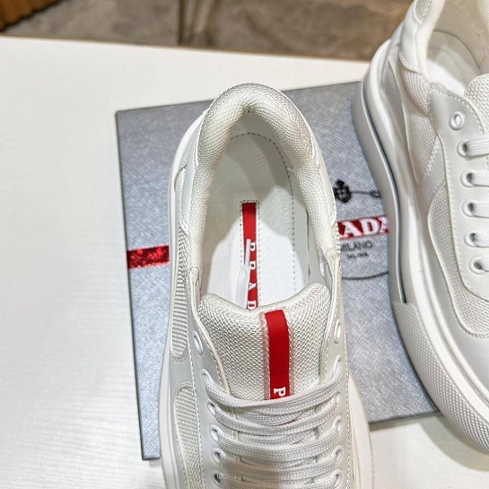 Комбинированные кроссовки Prada logo-stripe - White